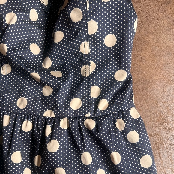 The Limited sz 2 navy blue/cream polka dot strapless dress! Vintage petite - Picture 2 of 16